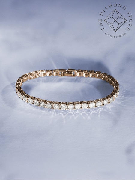 The Diamond Store White Diamond 1.00ct Tennis Bracelet in 18k Gold Vermeil (Y37854) | £426
