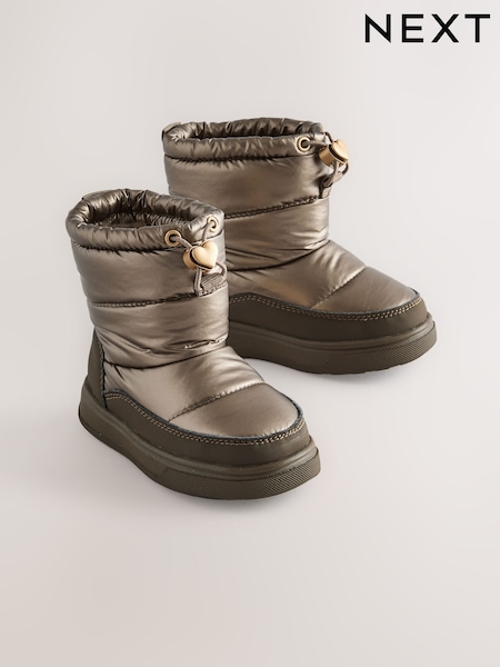 Bronze Quilted - Waterproof Pull On Boots