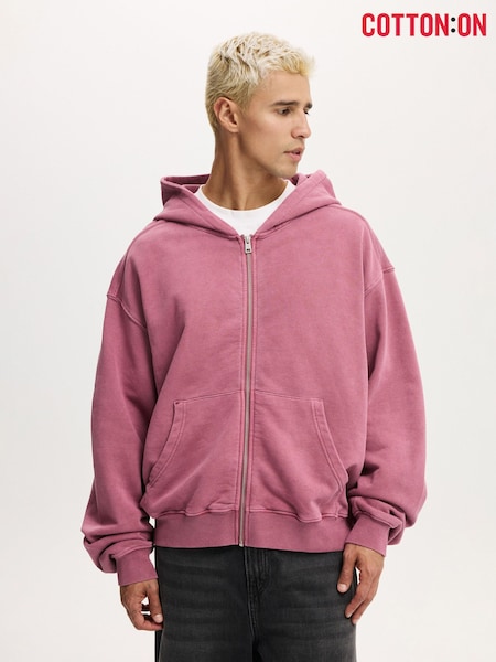 Cotton On Pink Cropped Zip Up Hoodie (Y38087) | £45