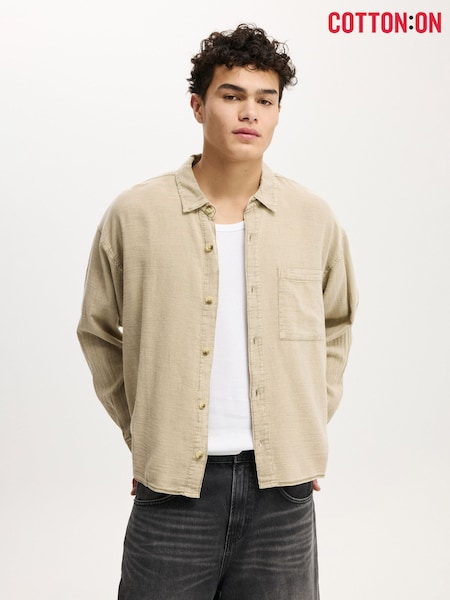 Cotton On Cream Washed Long Sleeve Shirt (Y38099) | £35