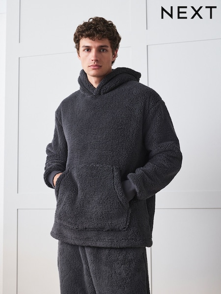 Slate Grey - Regular Borg Overhead Hoodie