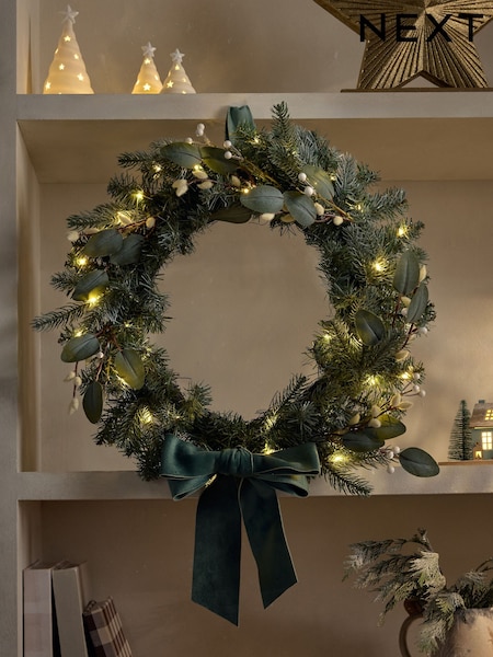 Artificial Christmas Wreath With Bow