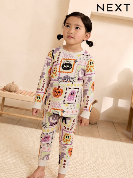 Multicoloured Patchwork - Halloween Characters Snuggle Pyjamas (9mths-12yrs)