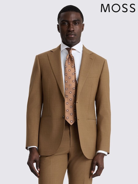 MOSS Brown Tailored Fit Performance Suit Jacket (Y38511) | £189