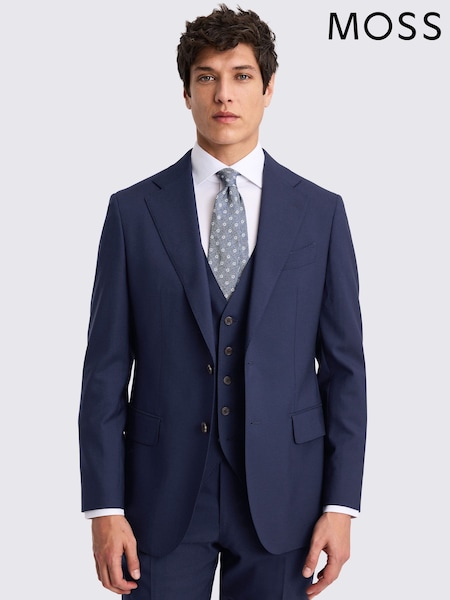 MOSS Blue Italian Tailored Fit Suit Jacket (Y38519) | £249