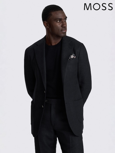 MOSS Black Italian Tailored Fit Twill Suit Jacket (Y38531) | £319