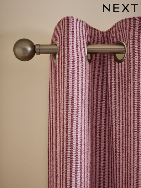 Brushed Stripe Eyelet Curtains