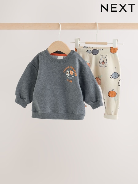 Charcoal Halloween Character - Sweat And Legging Baby Set (0mths-2yrs)