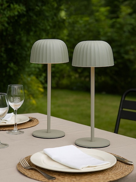 Searchlight 2 Pack Black Outdoor Rechargeable Table Lamp (Y38874) | £28