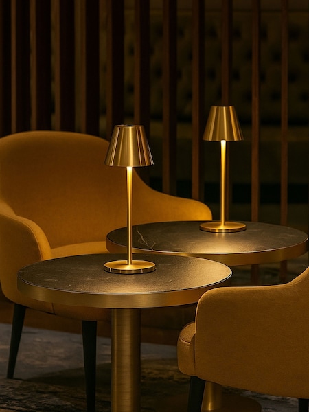 Searchlight 2 Pack Brass Hardy Rechargeable Table Lamp (Y38875) | £20