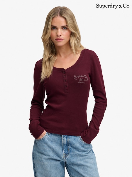 Red - Superdry Athletic Button Down Top
