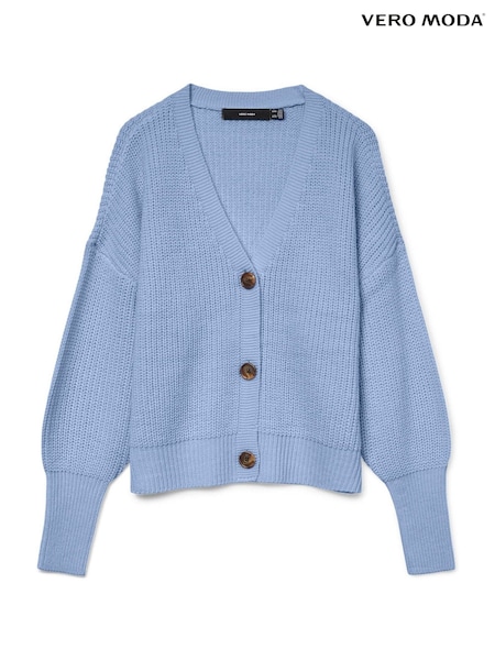VERO MODA Blue Button Down Knitted Cardigan (Y39013) | £24
