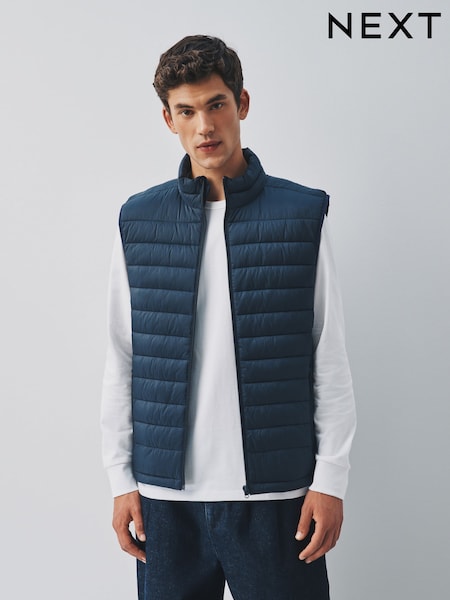 Navy - Regular Lightweight Shower Resistant Quilted Gilet