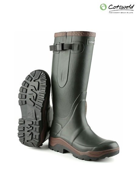 Green Compass Neoprene Rubber Wellingtons (Y39457) | £125