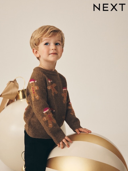 Chocolate Brown - Crew Neck Jumper (3mths-10yrs)