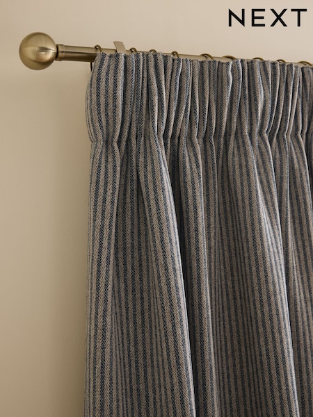 Brushed Stripe Pencil Pleat Curtains
