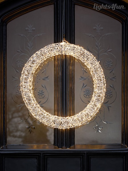 Lights4fun 58cm Wire Wrapped Led Wreath Light