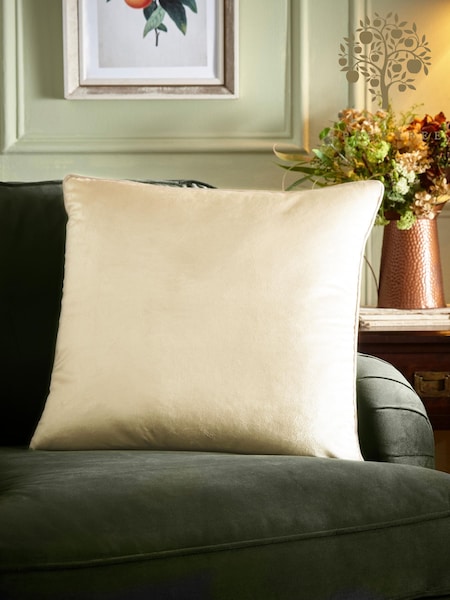 Appletree Cream Harlan Velvet Filled Cushion (Y40692) | £22