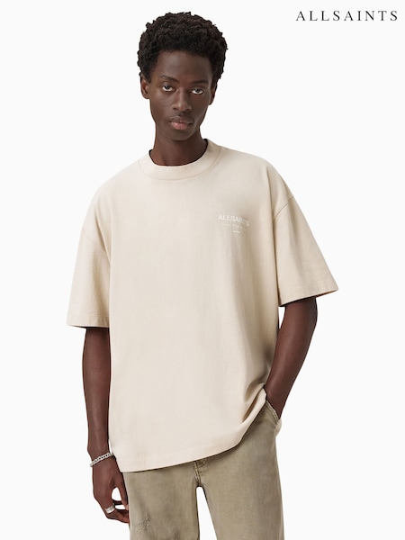 AllSaints Brown Xander Short Sleeve Crew Neck T-Shirt (Y40830) | £59