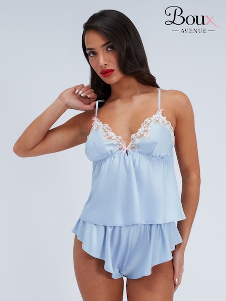Boux Avenue Blue Nyra Satin Cami Set (Y40842) | £48