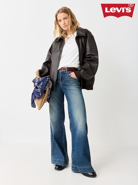 Blue - Levi's® 318 Shaping Mid Rise Wide Leg Jeans