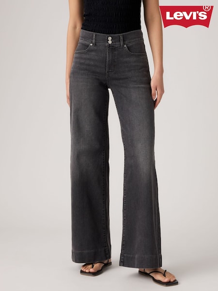 Black Denim - Levi's® 318 Shaping Mid Rise Wide Leg Jeans