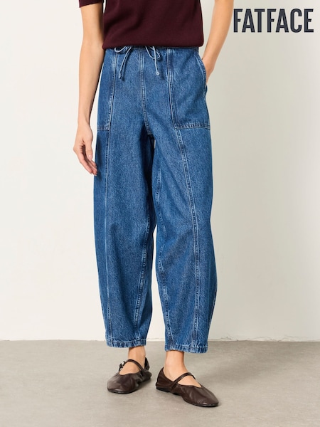 Mid Wash - Fatface Drawstring Jeans