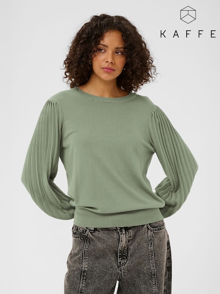 Kaffe Green Lone Long Sleeve Knit Pullover Jumper (Y41301) | £55