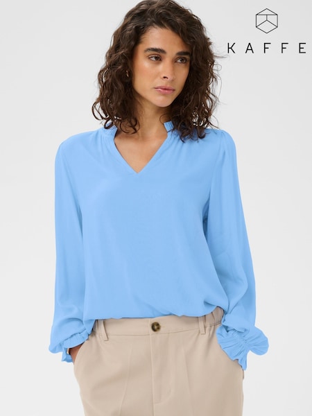 Kaffe Blue KAelly Long Sleeve Blouse (Y41305) | £40