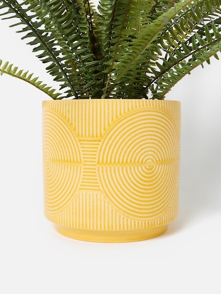Oliver Bonas Yellow Cerchio Ceramic Plant Pot (Y41341) | £28