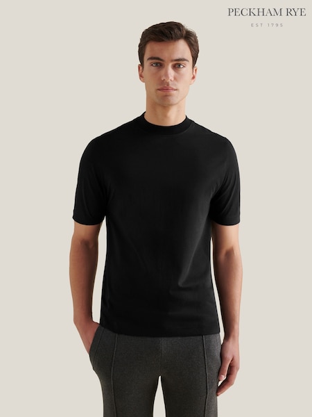 Peckham Rye Black Mercerised Jersey T-Shirt (Y41575) | £35