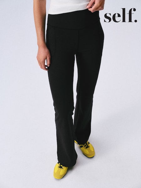 Black - Self. Kick Flare High Waist Leggings