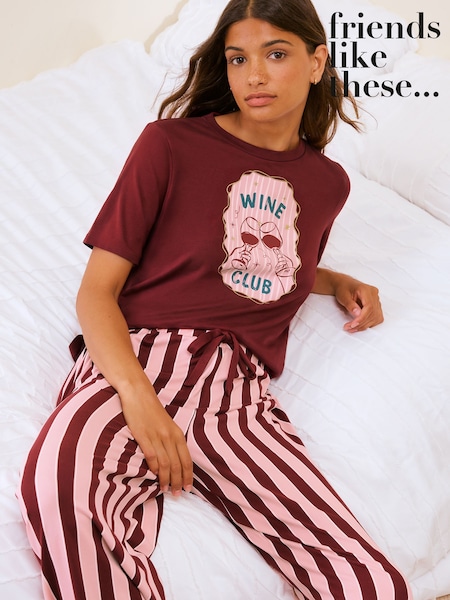 Red Wine Club - Friends Like These Short Sleeve Pyjamas