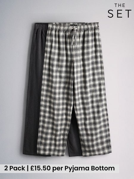 Blue/Green - Regular The Set 2 Pack Brushed Check Pyjamas