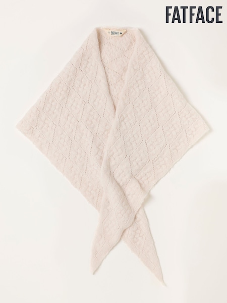 Ivory - Fatface Pointelle Triangle Scarf