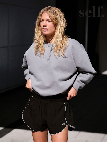 Charcoal Grey - Self. Henley Sweatshirt