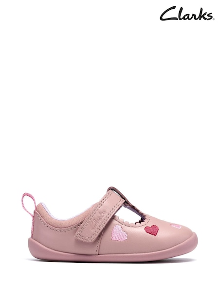 Pink - Clarks Toddlers Roamer Heart Pre-walkers Shoes In Dusty