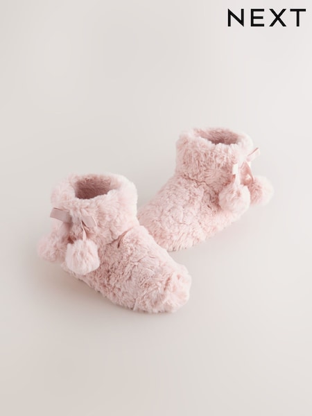 Pink Faux Fur - Slipper Boots