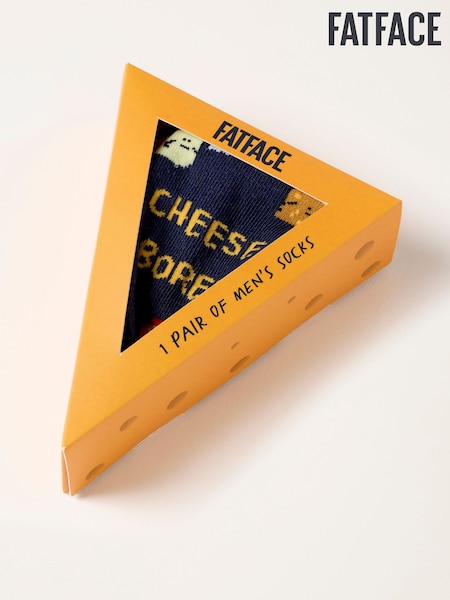 Multi - Regular Fatface 1 Pack Cheese Bored Socks In A Box