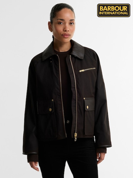 Brown - Barbour International Donnington Wax Jacket