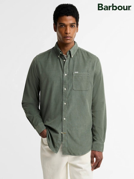 Green - Regular Barbour® Ramsey Tailored Cord Shirt