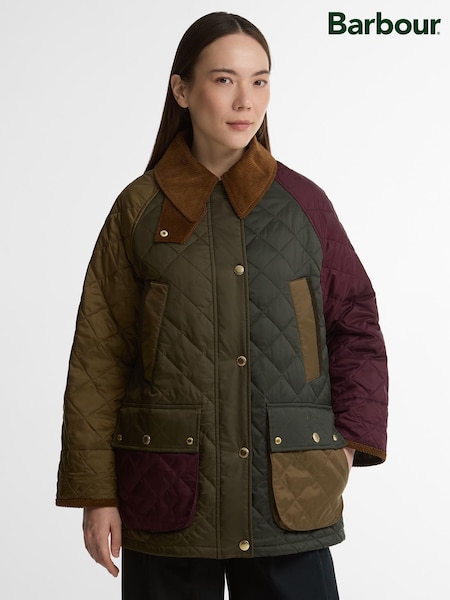 Green - Barbour® Patchwork Bedale Quilted Jacket
