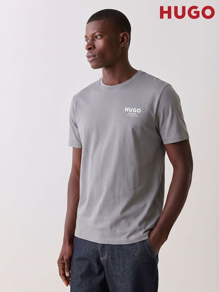 Grey - Regular Hugo Nesptee Regular Fit Logo T-shirt