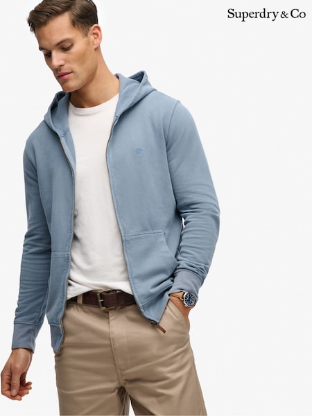 Superdry Blue Classic Essential Zip Hoodie (Y43296) | £55