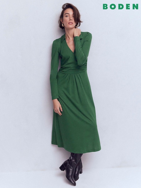 Boden Green Carla Jersey Wrap Dress (Y43657) | £89