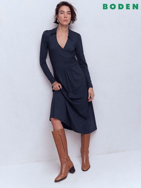Boden Blue Carla Jersey Wrap Dress (Y43674) | £89