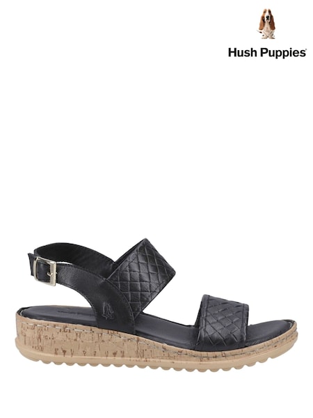 Hush Puppies Black Ebony Wide Fit Sandals (Y43695) | £80