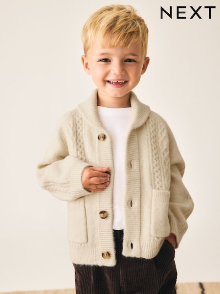 Cream - Cable Knit Cardigan (3mths-7yrs)
