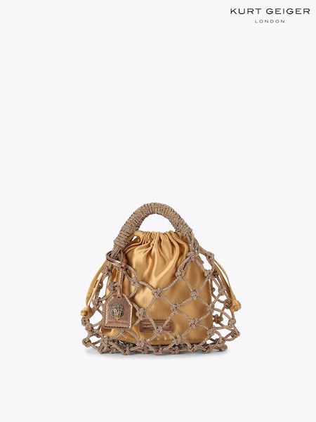 Kurt Geiger London Brown Small Macrame Crystal Bag (Y43956) | £199