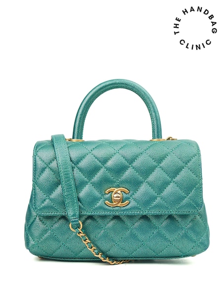 The Handbag Clinic Green Chanel Coco Top Handle Bag (Y44078) | £3,995